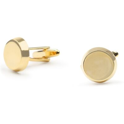 Suitable Manchetknoop Rond Goud - Suitable Manchetknoop Rond Goud -