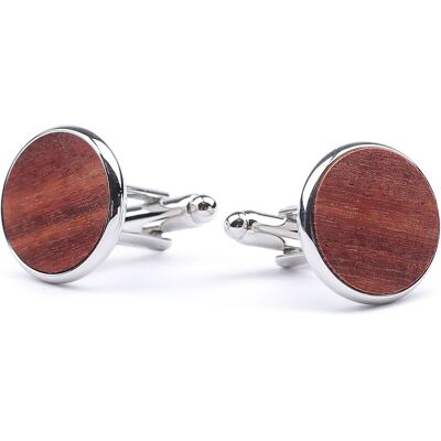 Suitable Manchetknoop Rose Wood Zilver - Suitable Manchetknoop Rose Wood Zilver -