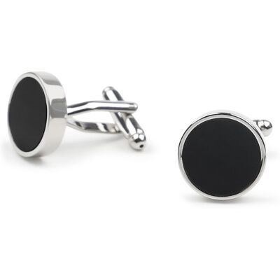 Suitable Manchetknoop Studs Rond Zilver Zwart - Suitable Manchetknoop Studs Rond Zilver Zwart -