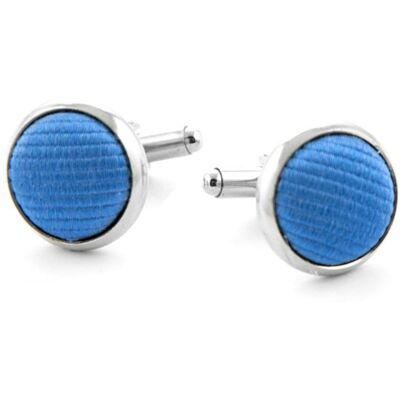 Suitable Zijde Manchetknoop Midden Blauw F05 - Suitable Zijde Manchetknoop Midden Blauw F05 -
