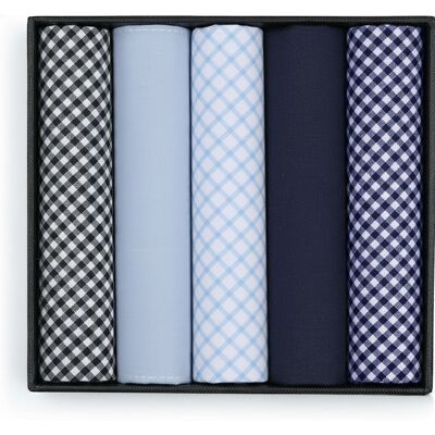 Suitable Zakdoeken 5-Pack Vichy Blauw - Suitable Zakdoeken 5-Pack Vichy Blauw -