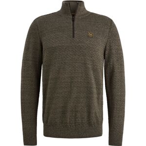 PME Legend Half Zip Structure Mouliné Trui Dusky Groen PME Legend Half Zip Structure Mouliné Trui Dusky Groen