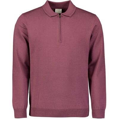 No Excess Polo Zip Trui Dark Wine No Excess Polo Zip Trui Dark Wine