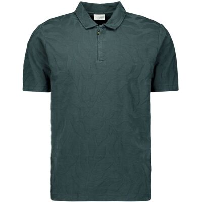 No Excess Half Zip Poloshirt Jacquard Dark Steel No Excess Half Zip Poloshirt Jacquard Dark Steel