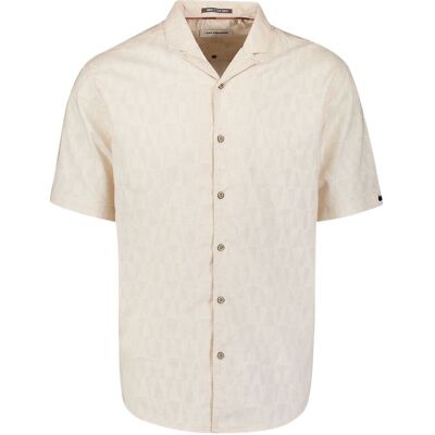 No Excess Short Sleeve Jacquard Overhemd Ecru No Excess Short Sleeve Jacquard Overhemd Ecru