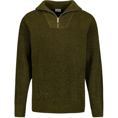 No Excess Half Zip Trui Chenille Olive No Excess Half Zip Trui Chenille Olive