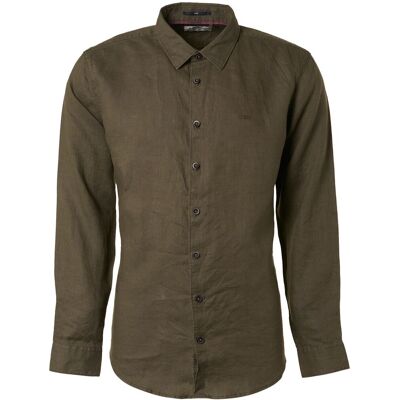 No Excess Overhemd Linnen Army Groen No Excess Overhemd Linnen Army Groen