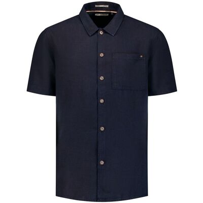 No Excess Short Sleeve Overhemd Linen Blend Navy No Excess Short Sleeve Overhemd Linen Blend Navy