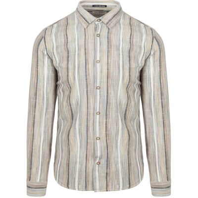 No Excess Overhemd Streep Beige No Excess Overhemd Streep Beige