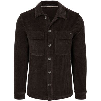 No Excess Overshirt Full Button Rib Sweat Brown No Excess Overshirt Full Button Rib Sweat Brown