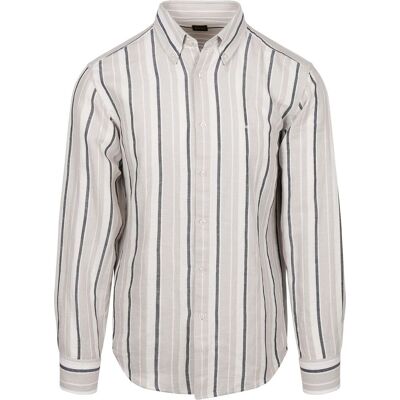 BOSS Relegant Overhemd Linen Blend Streep BOSS Relegant Overhemd Linen Blend Streep