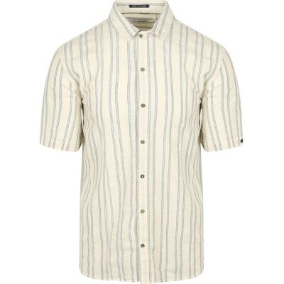 No Excess Short Sleeve Overhemd Streep Ecru No Excess Short Sleeve Overhemd Streep Ecru