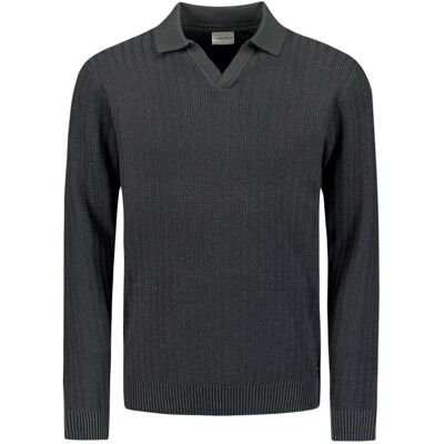 No Excess Longsleeve Poloshirt Riva Antraciet No Excess Longsleeve Poloshirt Riva Antraciet