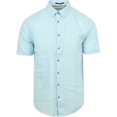 No Excess Short Sleeve Overhemd Linnen Lichtblauw No Excess Short Sleeve Overhemd Linnen Lichtblauw