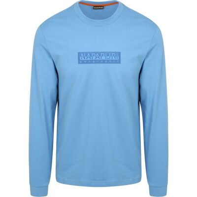 Napapijri Longsleeve T-shirt Logo Blauw Napapijri Longsleeve T-shirt Logo Blauw