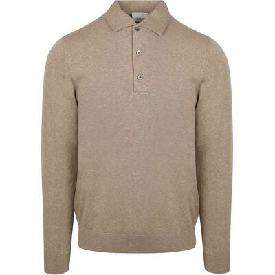 Profuomo Longsleeve Poloshirt Luxury Basic Beige Profuomo Longsleeve Poloshirt Luxury Basic Beige