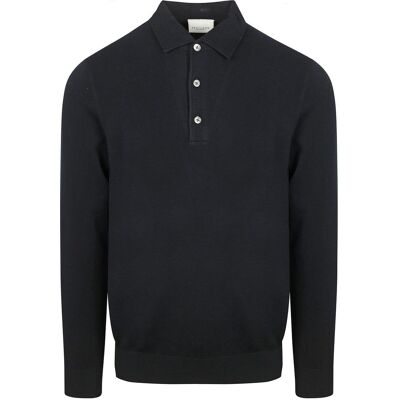 Profuomo Longsleeve Poloshirt Luxury Basic Navy Profuomo Longsleeve Poloshirt Luxury Basic Navy
