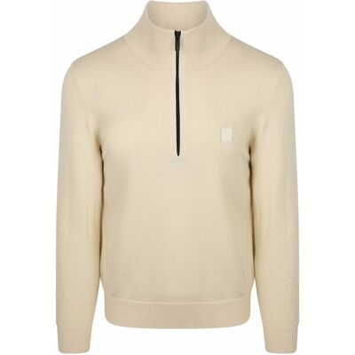 BOSS Kanobix Half Zip Trui Ecru BOSS Kanobix Half Zip Trui Ecru