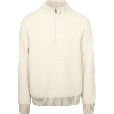 BOSS Kobear Half Zip Trui Wool Blend Ecru BOSS Kobear Half Zip Trui Wool Blend Ecru