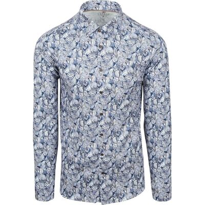 Desoto Overhemd Print Bloem Blauw Desoto Overhemd Print Bloem Blauw