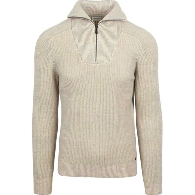 No Excess Half Zip Trui Two Coloured Melange Greige No Excess Half Zip Trui Two Coloured Melange Greige