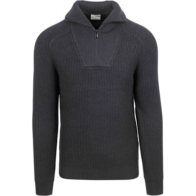 No Excess Half Zip Trui Two Coloured Melange Zwart No Excess Half Zip Trui Two Coloured Melange Zwart