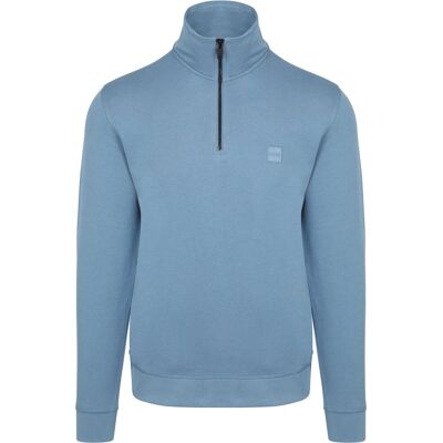 BOSS Zetrust Half Zip Trui Blauw BOSS Zetrust Half Zip Trui Blauw