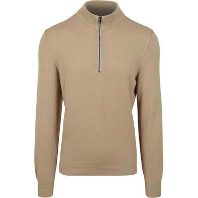 BOSS Ebrando-P Half Zip Trui Beige BOSS Ebrando-P Half Zip Trui Beige