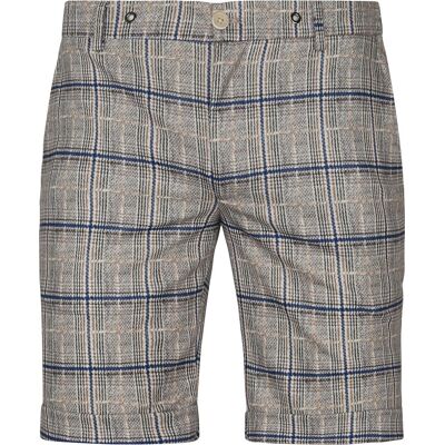 Blue Industry Short Jim Beige Geruit Blue Industry Short Jim Beige Geruit