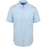 Tommy Hilfiger Short Sleeve Overhemd Flex Lichtblauw