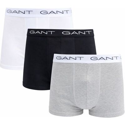 Gant Boxershorts Trunk 3-Pack Zwart Grijs Wit Gant Boxershorts Trunk 3-Pack Zwart Grijs Wit