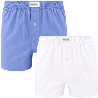 Levi's Woven Boxershorts 2-Pack Blauw Wit Levi's Woven Boxershorts 2-Pack Blauw Wit