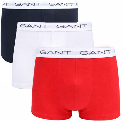 Gant Boxershorts Trunk 3-Pack Navy Wit Rood Gant Boxershorts Trunk 3-Pack Navy Wit Rood