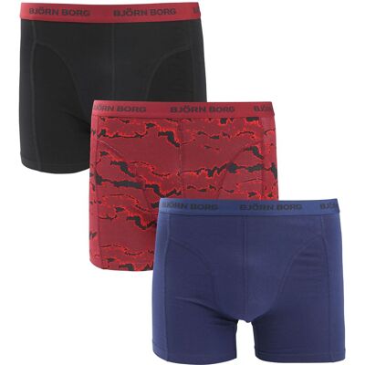 Bjorn Borg Boxers 3Pack Stretch Blauw Rood Bjorn Borg Boxers 3Pack Stretch Blauw Rood