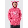 boohoo Oversized Graffiti Hoodie Met Oortjes, Bright Pink Large