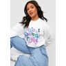 boohoo Plus Lizzo 'About Time' Trui, White 52