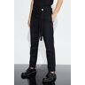 boohoo Baggy Broek Met Cumberband Wikkel Riem, Black 32