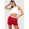 boohoo Prince Sweat Shorts Met Dubbele Tailleband, Red 50