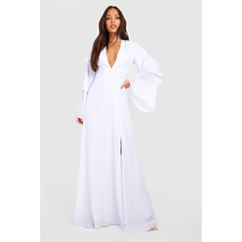 boohoo Tall Gelegenheids Maxi Jurk Met Dubbele Mouw, White 38