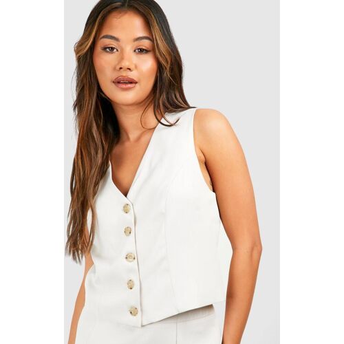 boohoo Gilet Met Nephoornen Naaddetail, Ecru 42