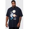 boohoo Plus Gelicenseerd Nasa T-Shirt, Black 3X-Large