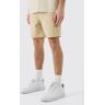 boohoo Strakke Strakke Chino Shorts Met Tailleband, Stone Large