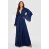 boohoo Tall Gelegenheids Maxi Jurk Met Dubbele Mouw, Navy 36