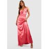 boohoo Satijnen Gelegenheids Maxi Jurk, Hot Pink 42