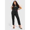 boohoo Plus Versierde Mom Jeans, Black 46