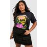 boohoo Plus Gelicenseerd Wolf Man T-Shirt, Black 44