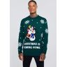 boohoo Christmas Is Coming Home Voetbal Kersttrui, Green Extra Small