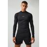 boohoo Man Active Compressie Voetbal Shirt, Black Large