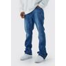 boohoo Onbewerkte Flared Slim Fit Jeans Met Drukknoopjes, Antique Blue 32R