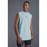 boohoo Man Active Muscle Fit Geo Print Tank Top, Light Blue Extra Small